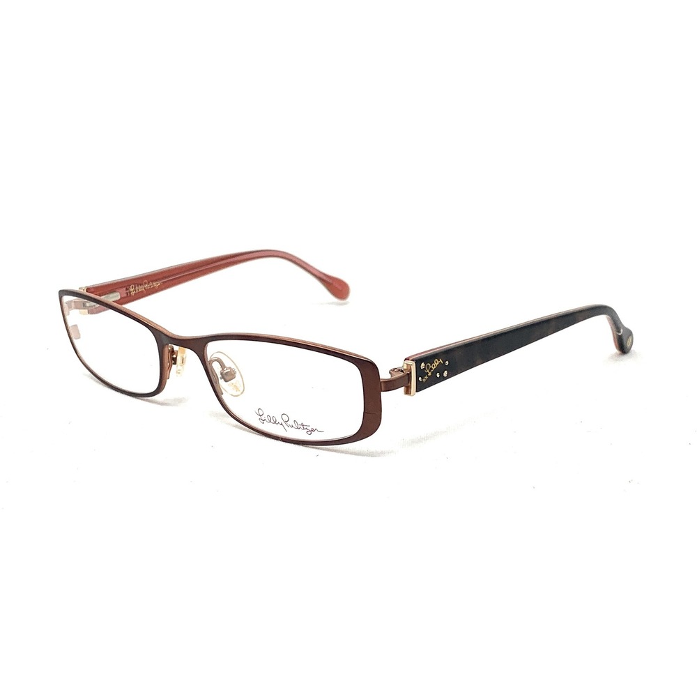 Authentic‎ LILLY PULITZER Women's Eyeglasses Krissa BR Brown Bronze Metal 49mm